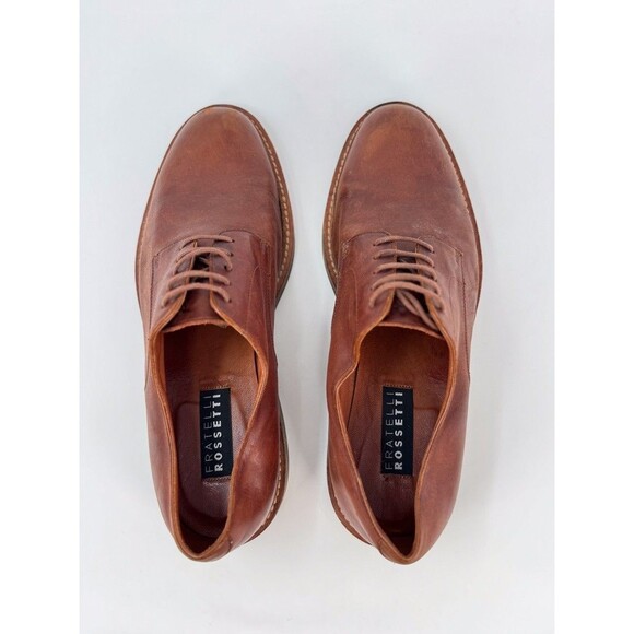 Fratelli Rossetti Mens Dress Shoes Brown Leather Lace Up Italian Derby US 8.5